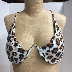 Zaful Leopard Bikini Underwire Bikini Top Sz US 4